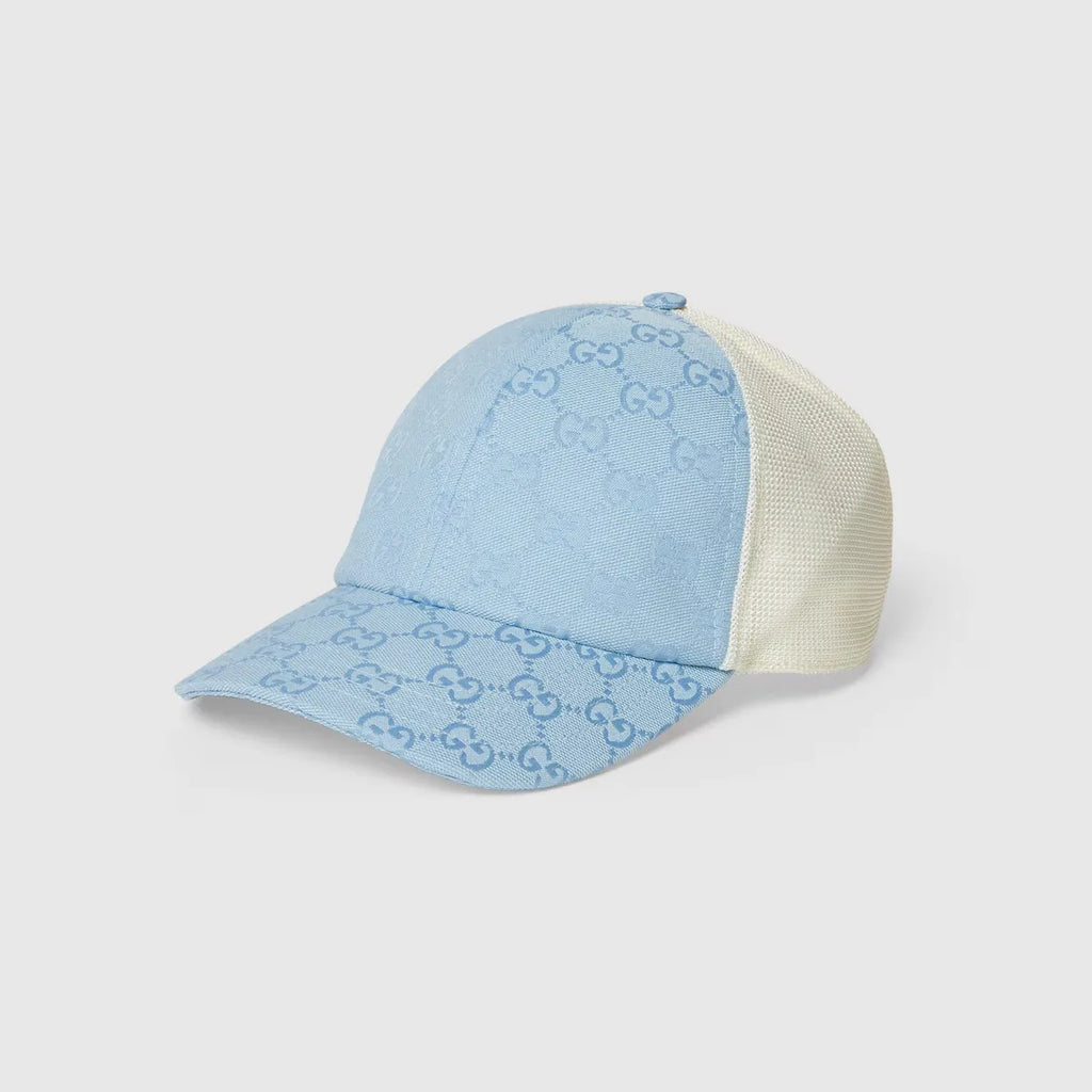 Casquette Toile GG bleu clair et blanc