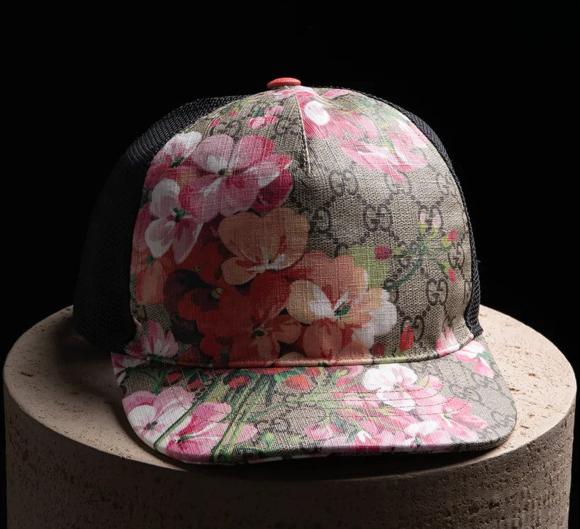 Casquette GG Fleurs Rose