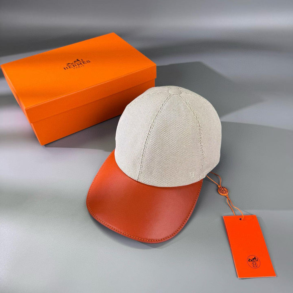 Casquette HRMS à visière effet cuir