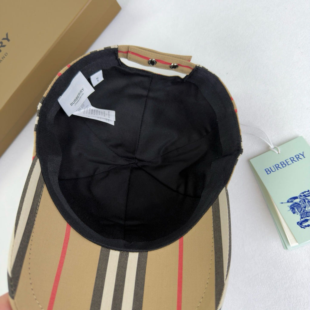 Casquette de baseball Burberry coton carreaux traditionnels monogramme beige