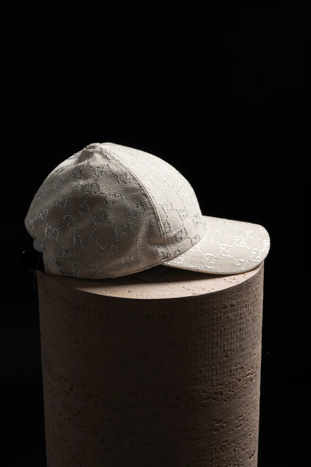 Casquette baseball GG Lamée Beige argent paillettes