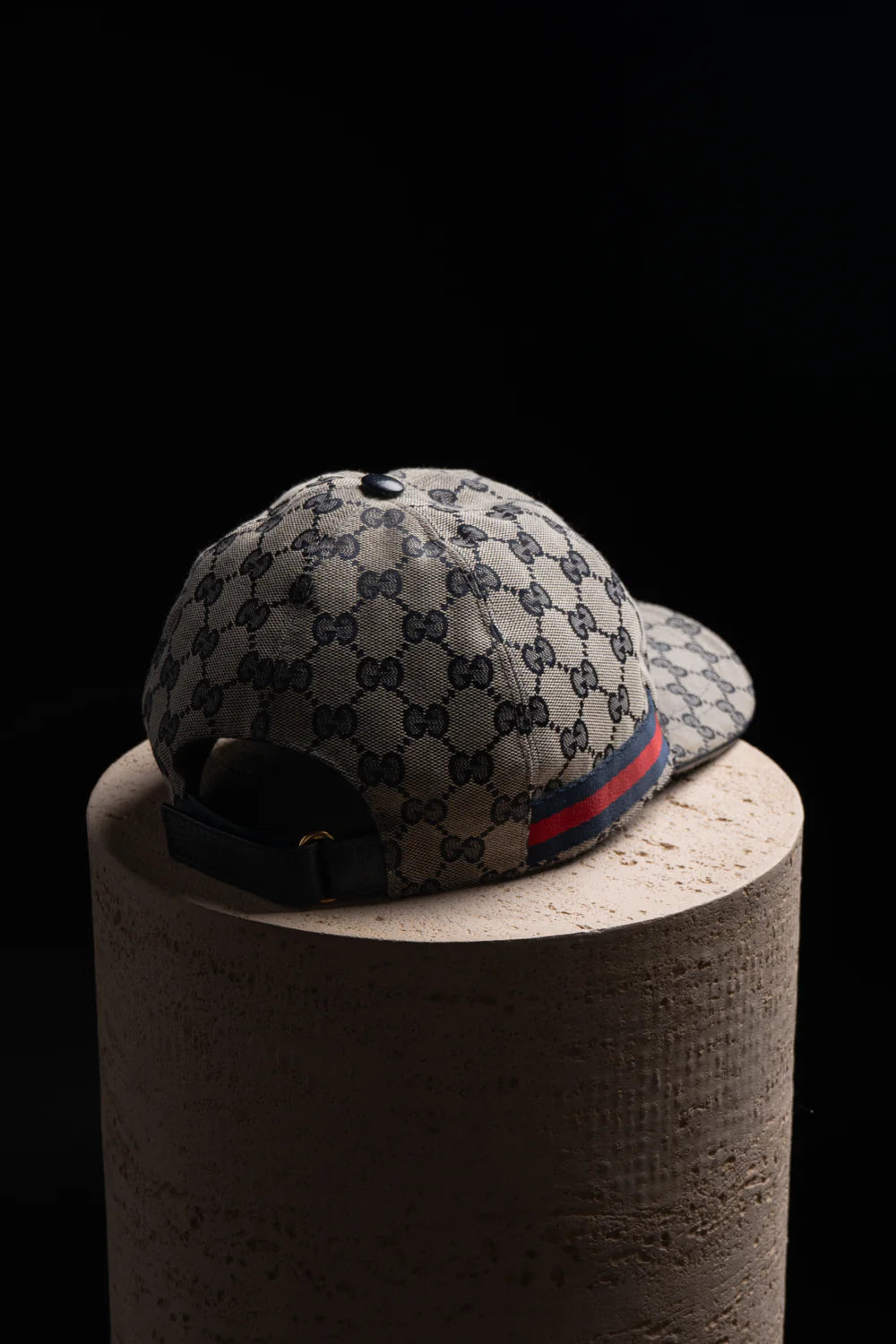 Casquette de baseball en toile GG Gris avec bande