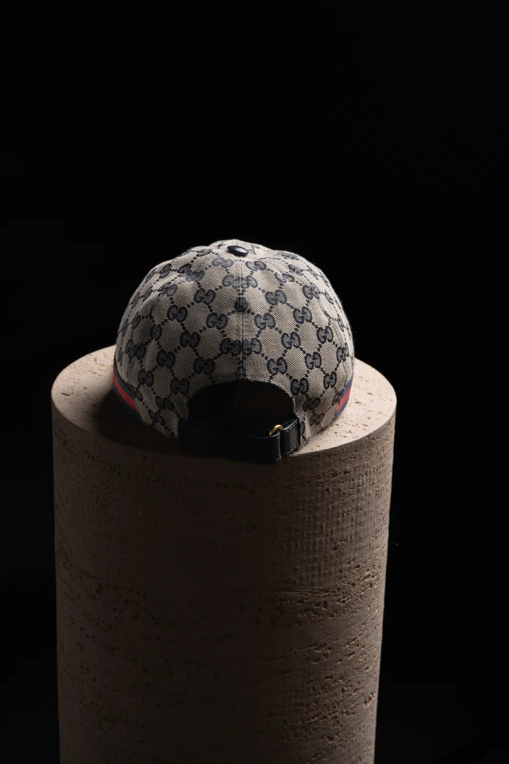 Casquette de baseball en toile GG Gris avec bande