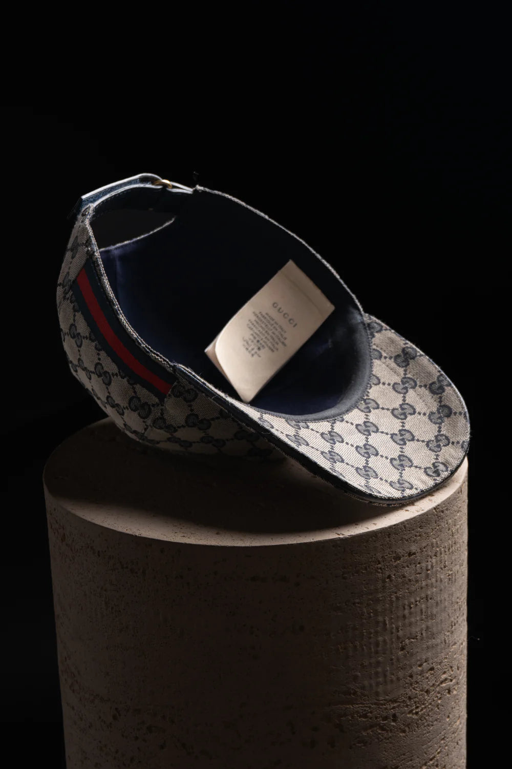 Casquette de baseball en toile GG Gris avec bande