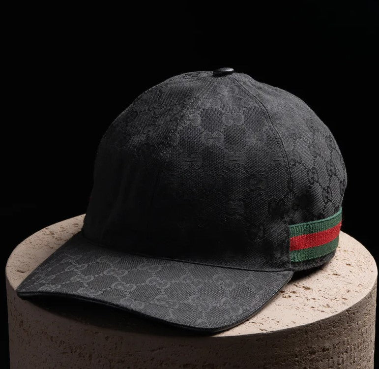 Casquette de baseball GG noir toile bande