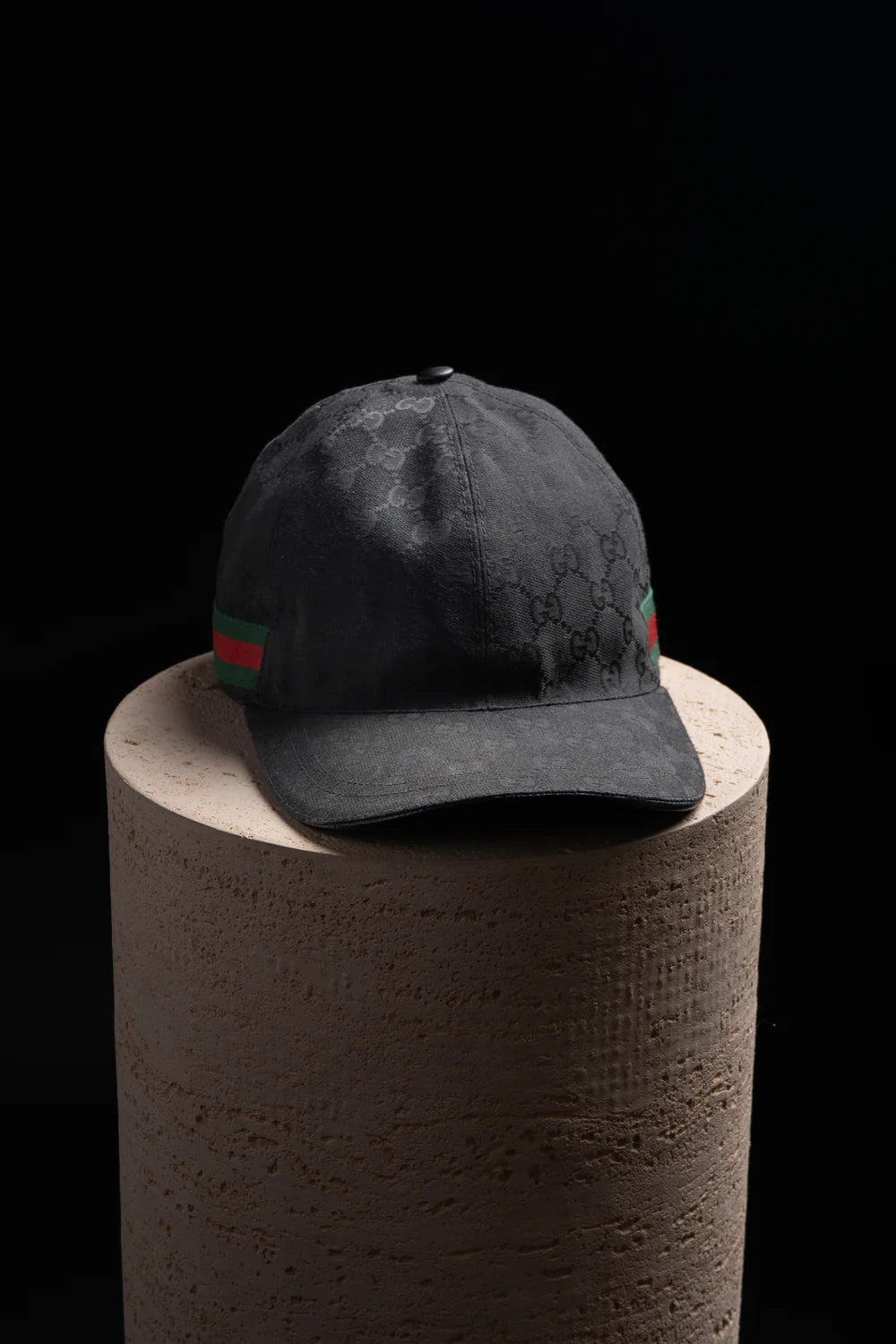 Casquette de baseball GG noir toile bande