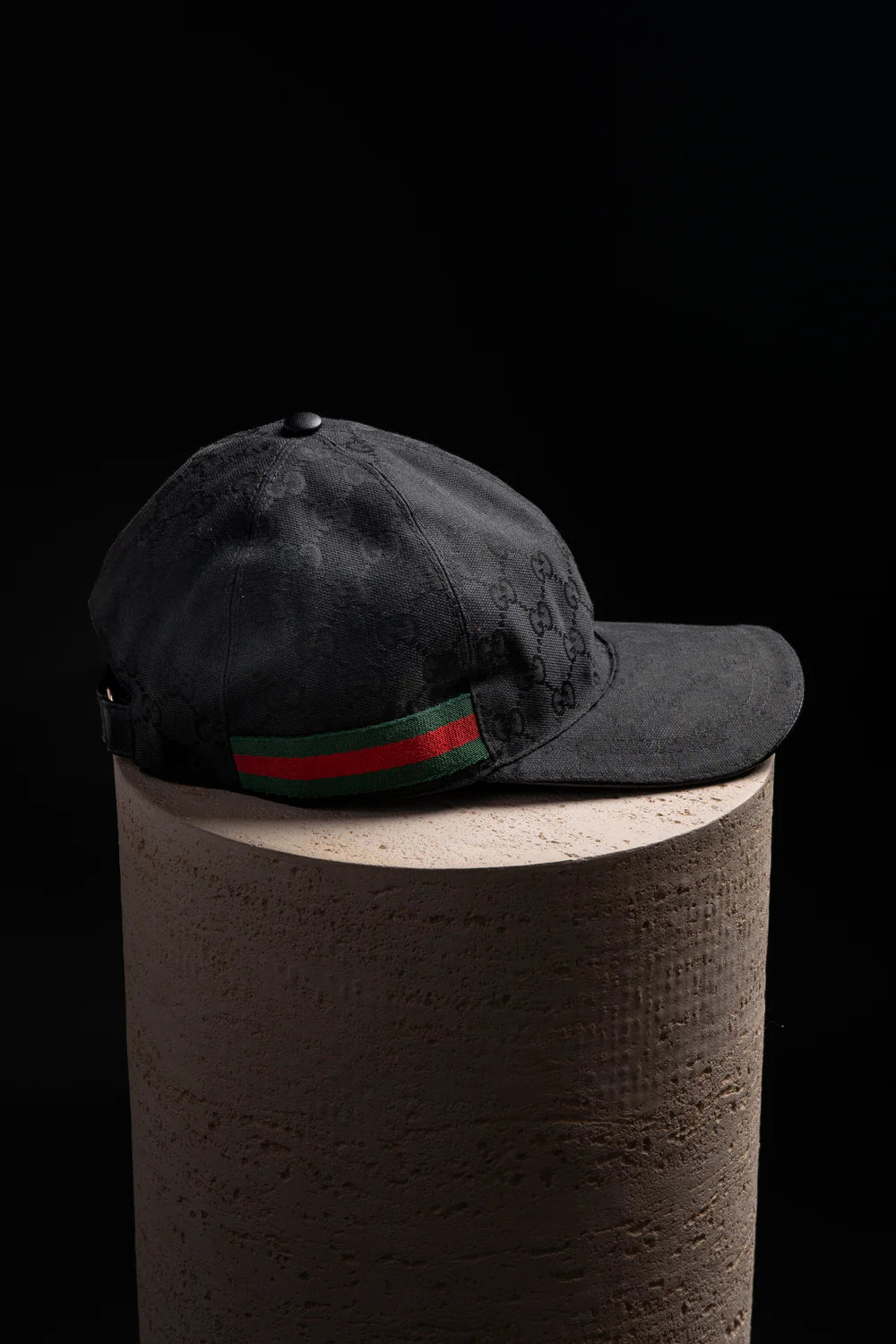 Casquette de baseball GG noir toile bande